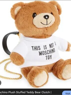 Moschino Brown Teddy Bear Plush Bag